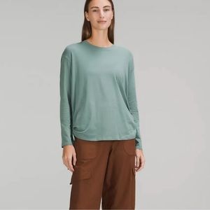 Lululemon Pima Cotton Side-Cinch Long Sleeve Shirt in Tidewater Teal